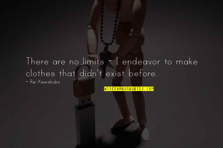 Kawakubo Rei Quotes By Rei Kawakubo: There are no limits - I endeavor to