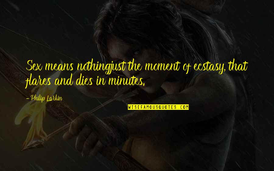 Kawuneeche Valley Quotes By Philip Larkin: Sex means nothingjust the moment of ecstasy, that