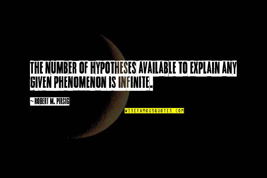 Kay Bailey Hutchison Quotes By Robert M. Pirsig: The number of hypotheses available to explain any