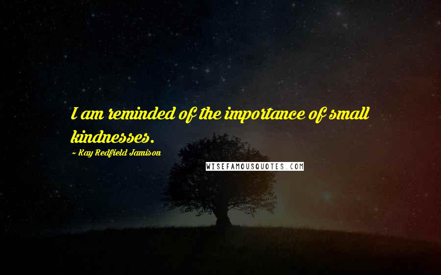 Kay Redfield Jamison quotes: I am reminded of the importance of small kindnesses.