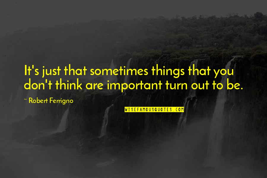 Kaya Pa Yan Quotes By Robert Ferrigno: It's just that sometimes things that you don't