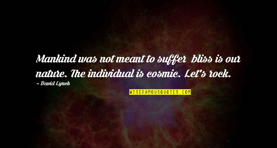 Kayahan Emrin Quotes By David Lynch: Mankind was not meant to suffer bliss is Kayahan Emrin Quotes By David Lynch: Mankind was not meant to suffer bliss is
