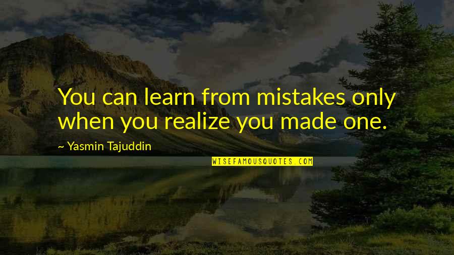 Kayastha Quotes By Yasmin Tajuddin: You can learn from mistakes only when you