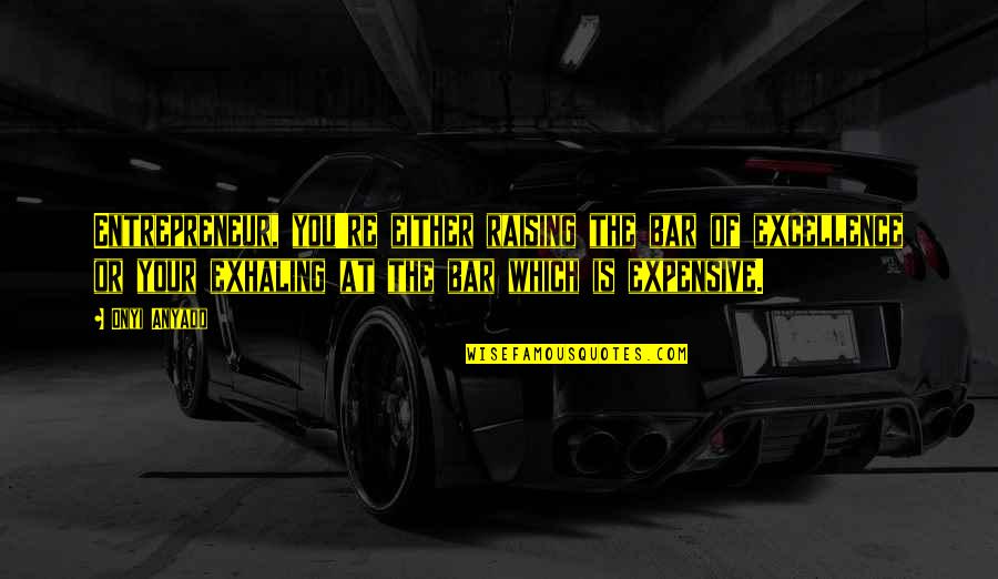 Kaylann Yankie Quotes By Onyi Anyado: Entrepreneur, you're either raising the bar of excellence Kaylann Yankie Quotes By Onyi Anyado: Entrepreneur, you're either raising the bar of excellence