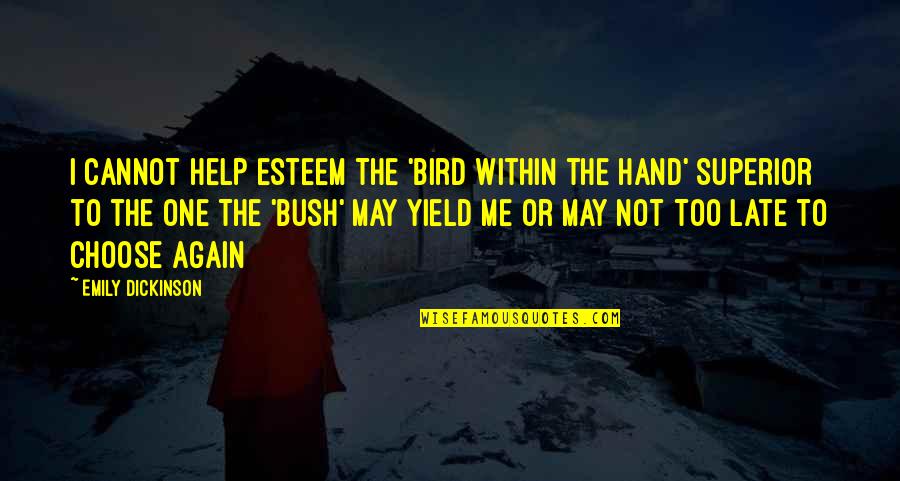 Kaysa In English Quotes By Emily Dickinson: I cannot help esteem The 'Bird within the