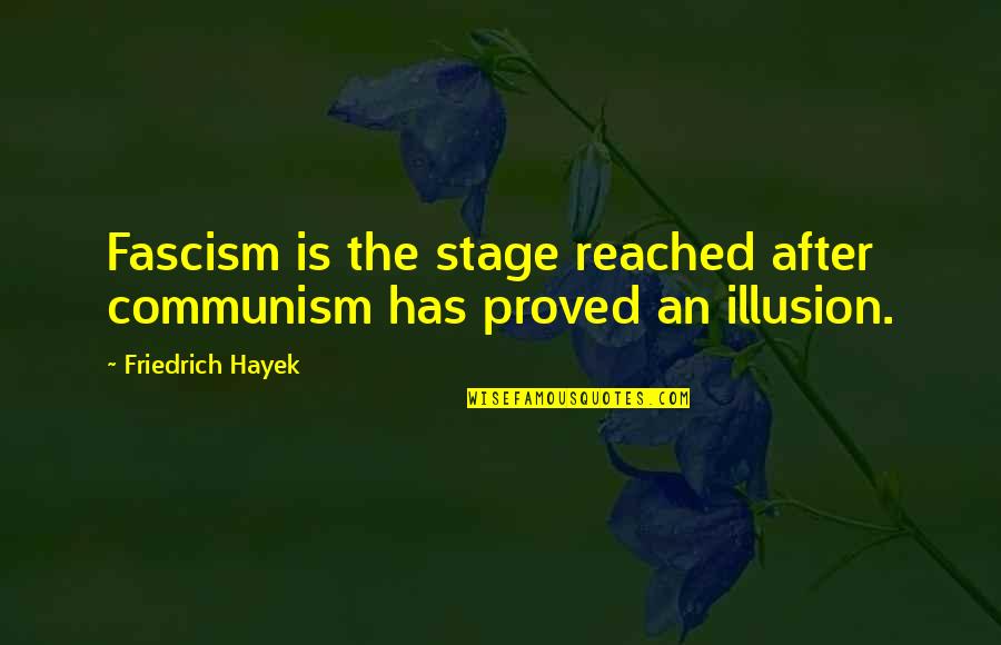 Kazdanga Quotes By Friedrich Hayek: Fascism is the stage reached after communism has