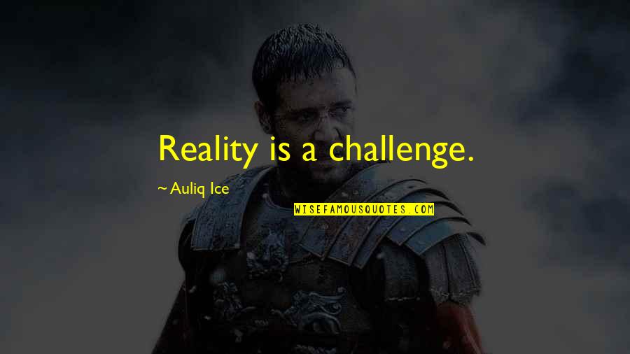 Kazel Glasses Quotes By Auliq Ice: Reality is a challenge.