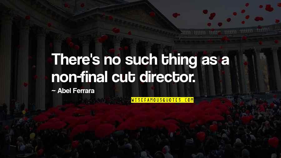 Kazi Shams Great Quotes By Abel Ferrara: There's no such thing as a non-final cut