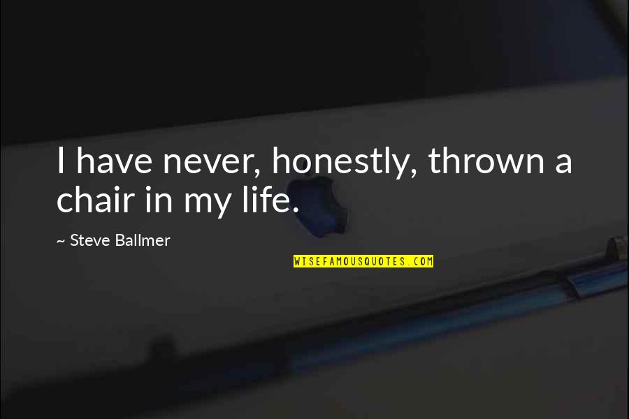 Kazimierz Gorski Quotes By Steve Ballmer: I have never, honestly, thrown a chair in