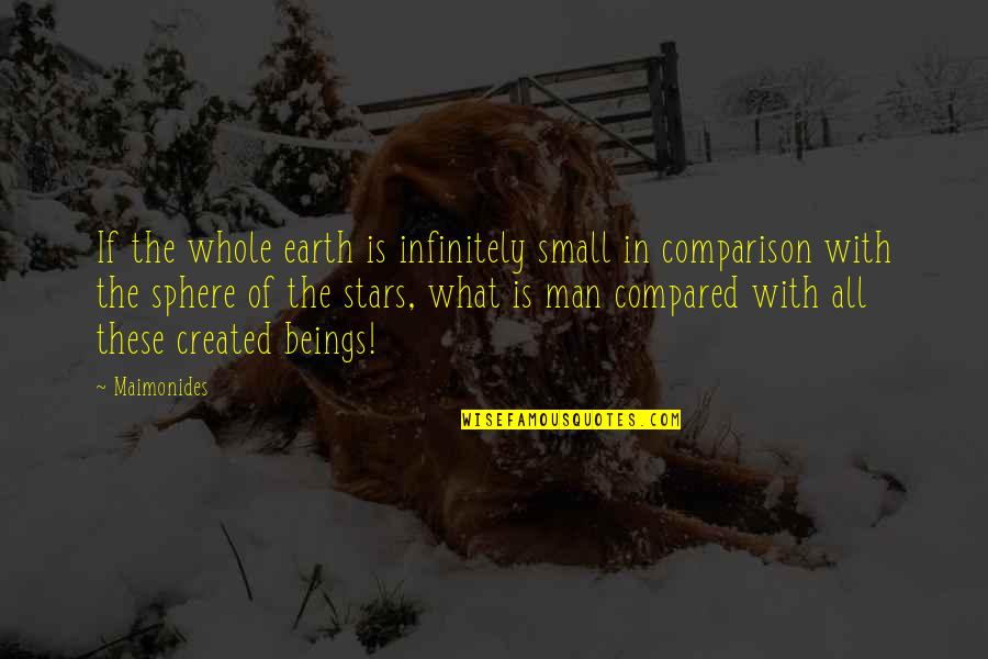 Kazunari Miyoshi Quotes By Maimonides: If the whole earth is infinitely small in Kazunari Miyoshi Quotes By Maimonides: If the whole earth is infinitely small in