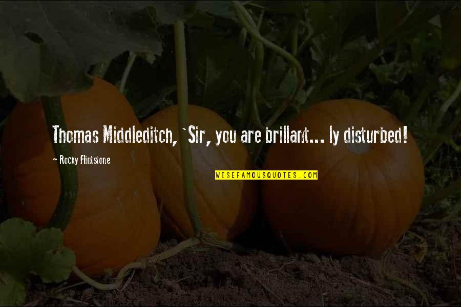Kazuto Ioka Quotes By Rocky Flintstone: Thomas Middleditch, 'Sir, you are brillant... ly disturbed!