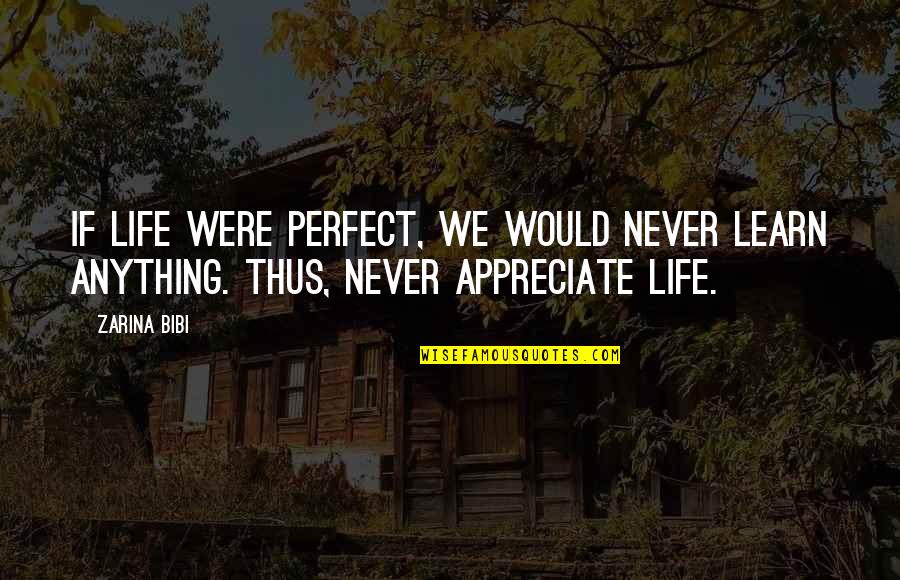 Kc Graphics Quotes By Zarina Bibi: If life were perfect, we would never learn
