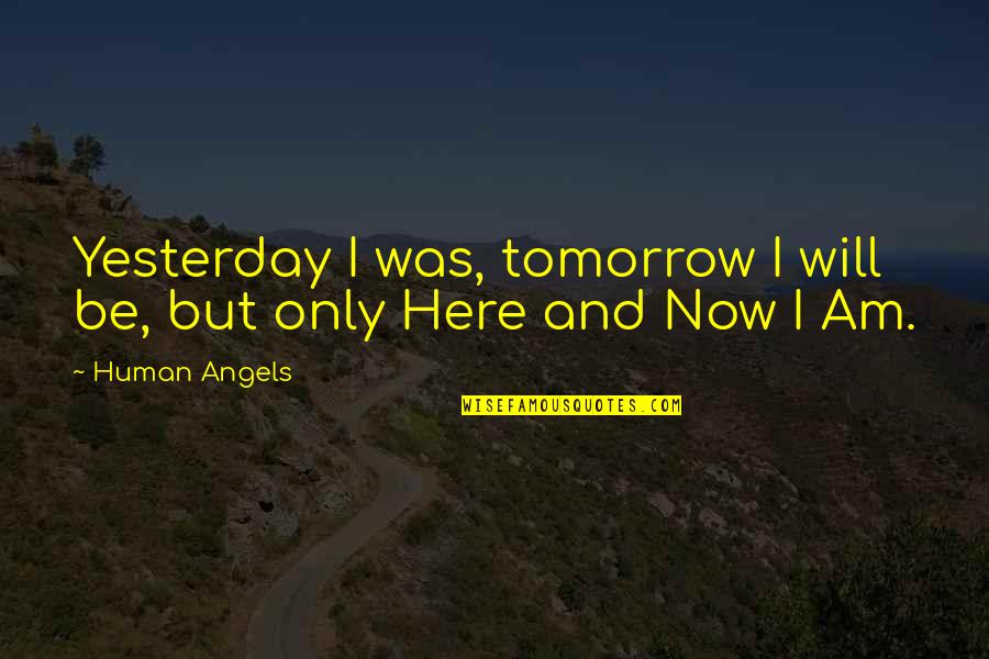 Keanna Barnes Quotes By Human Angels: Yesterday I was, tomorrow I will be, but