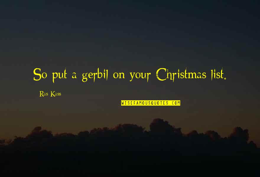 Keara Sauber Quotes By Ras Kass: So put a gerbil on your Christmas list.