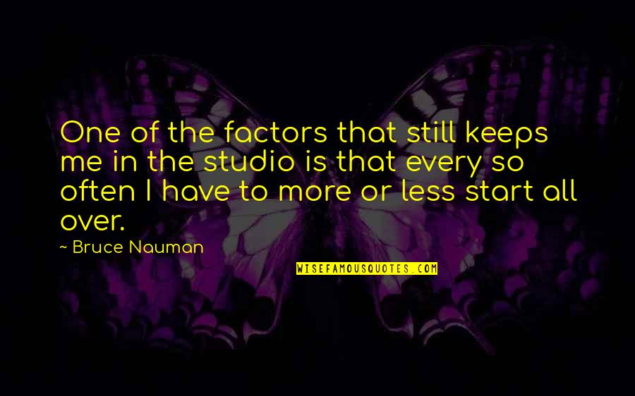 Keblice Quotes By Bruce Nauman: One of the factors that still keeps me Keblice Quotes By Bruce Nauman: One of the factors that still keeps me