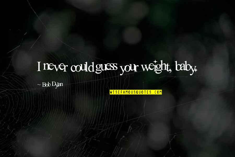 Kebudayaan Quotes By Bob Dylan: I never could guess your weight, baby.