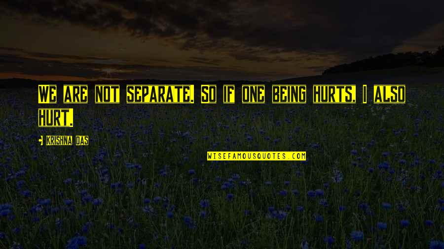 Kedamaian Yang Quotes By Krishna Das: We are not separate. So if one being Kedamaian Yang Quotes By Krishna Das: We are not separate. So if one being