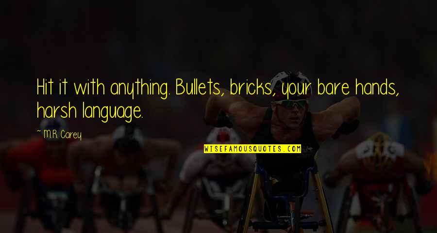 Kedua Dalam Quotes By M.R. Carey: Hit it with anything. Bullets, bricks, your bare