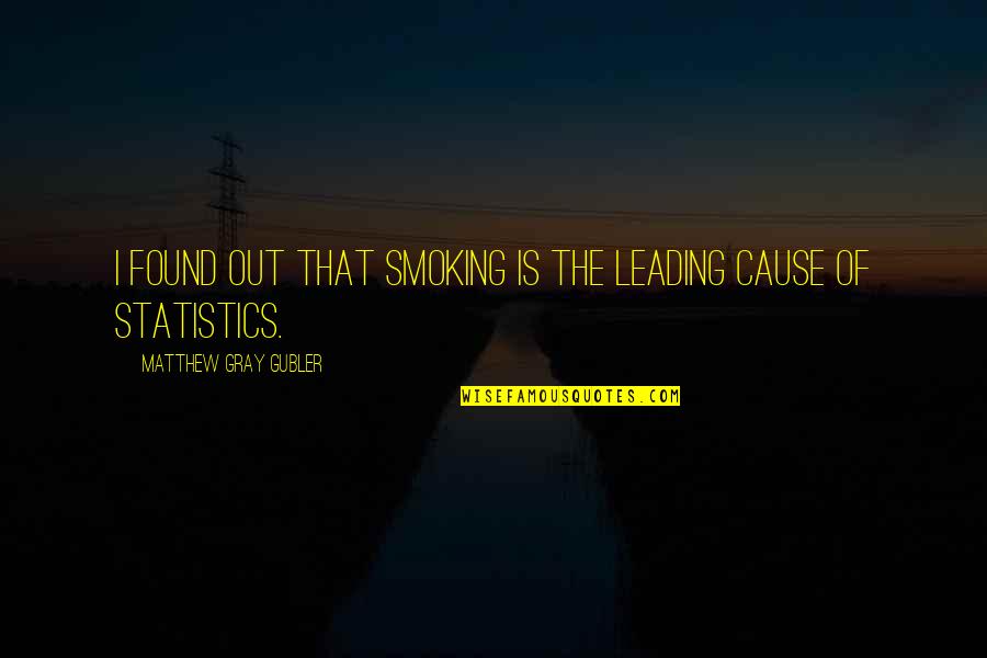 Keeks Wings Quotes By Matthew Gray Gubler: I found out that smoking is the leading Keeks Wings Quotes By Matthew Gray Gubler: I found out that smoking is the leading