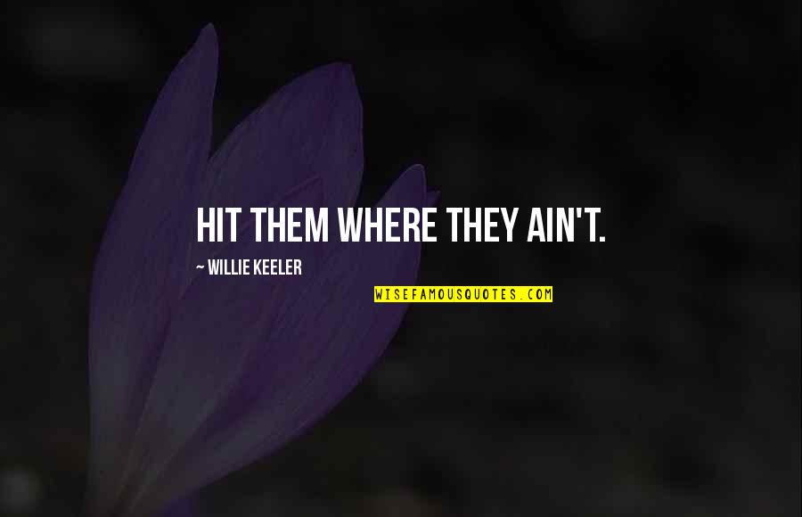 Keeler Quotes By Willie Keeler: Hit them where they ain't.
