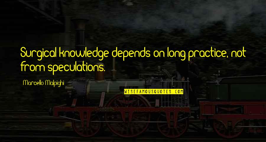 Keep Few Friends Quotes By Marcello Malpighi: Surgical knowledge depends on long practice, not from Keep Few Friends Quotes By Marcello Malpighi: Surgical knowledge depends on long practice, not from