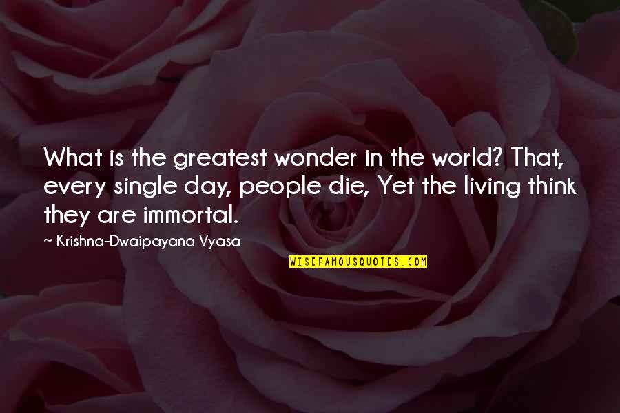 Keep Fooling Yourself Quotes By Krishna-Dwaipayana Vyasa: What is the greatest wonder in the world?