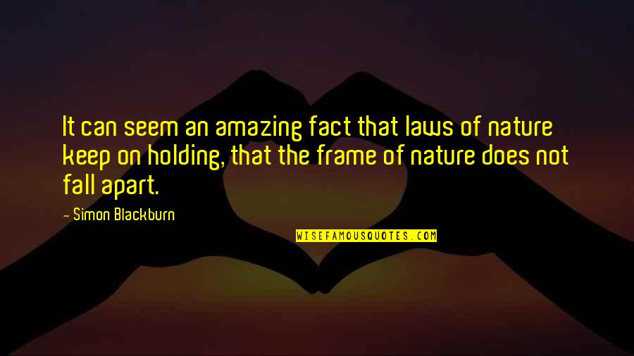 Keep Holding On Quotes By Simon Blackburn: It can seem an amazing fact that laws