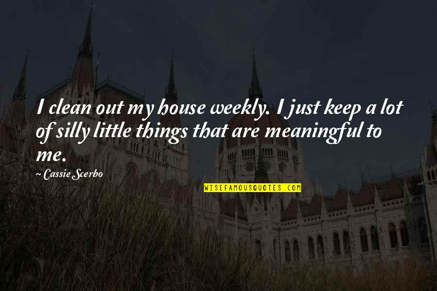 Keep It Clean Quotes By Cassie Scerbo: I clean out my house weekly. I just