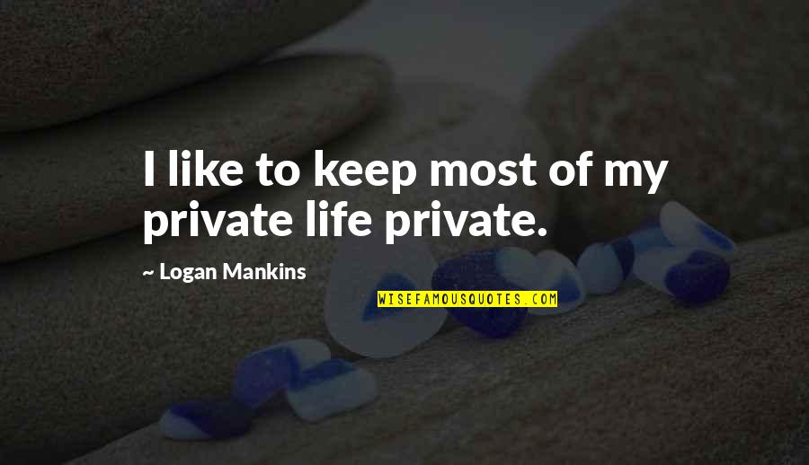 Keep It Private Quotes By Logan Mankins: I like to keep most of my private