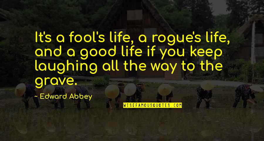 Keep Laughing Quotes By Edward Abbey: It's a fool's life, a rogue's life, and