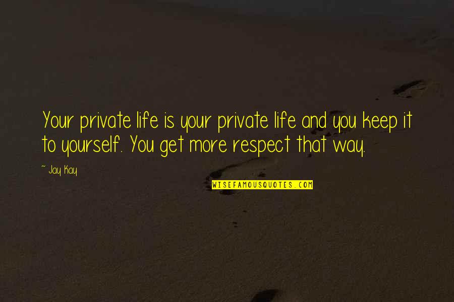 Keep Life Private Quotes By Jay Kay: Your private life is your private life and