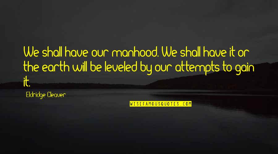 Keep On Being Strong Quotes By Eldridge Cleaver: We shall have our manhood. We shall have