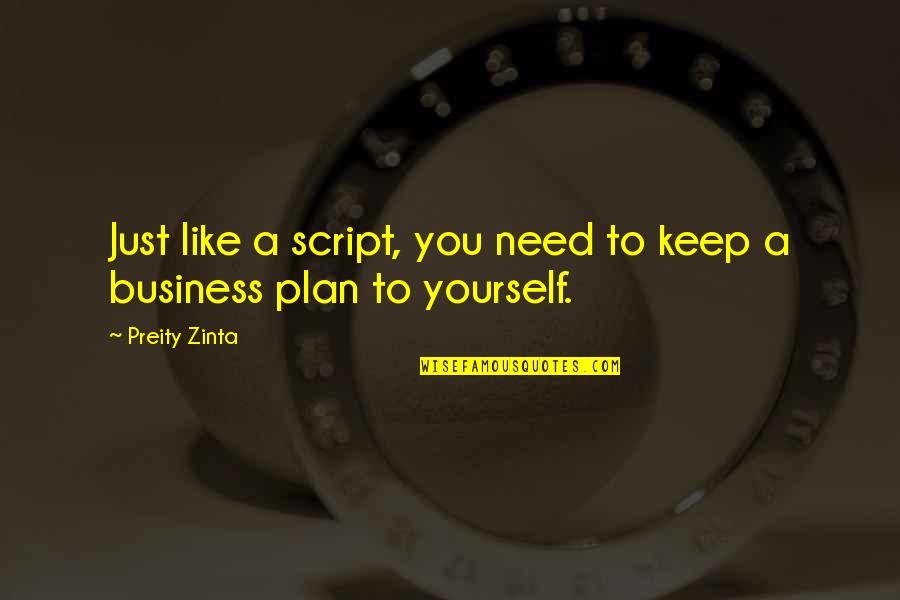 Keep Out Of My Business Quotes By Preity Zinta: Just like a script, you need to keep