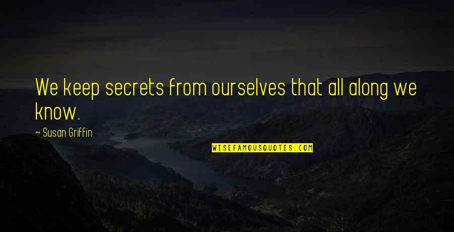 Keep Secrets Quotes By Susan Griffin: We keep secrets from ourselves that all along
