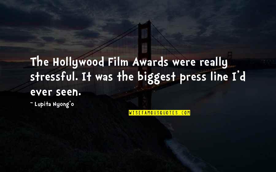 Keep The Romance Alive Quotes By Lupita Nyong'o: The Hollywood Film Awards were really stressful. It