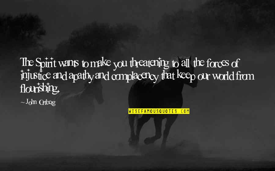 Keep Up Your Spirit Quotes By John Ortberg: The Spirit wants to make you threatening to Keep Up Your Spirit Quotes By John Ortberg: The Spirit wants to make you threatening to