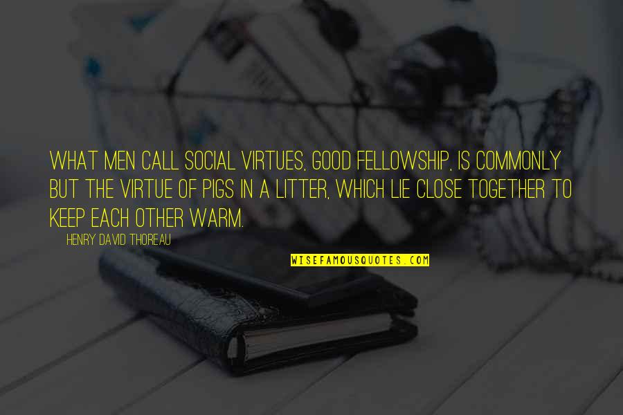 Keep Warm Quotes By Henry David Thoreau: What men call social virtues, good fellowship, is
