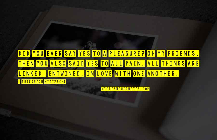 Keep Your Attitude In Your Pocket Quotes By Friedrich Nietzsche: Did you ever say yes to a pleasure?