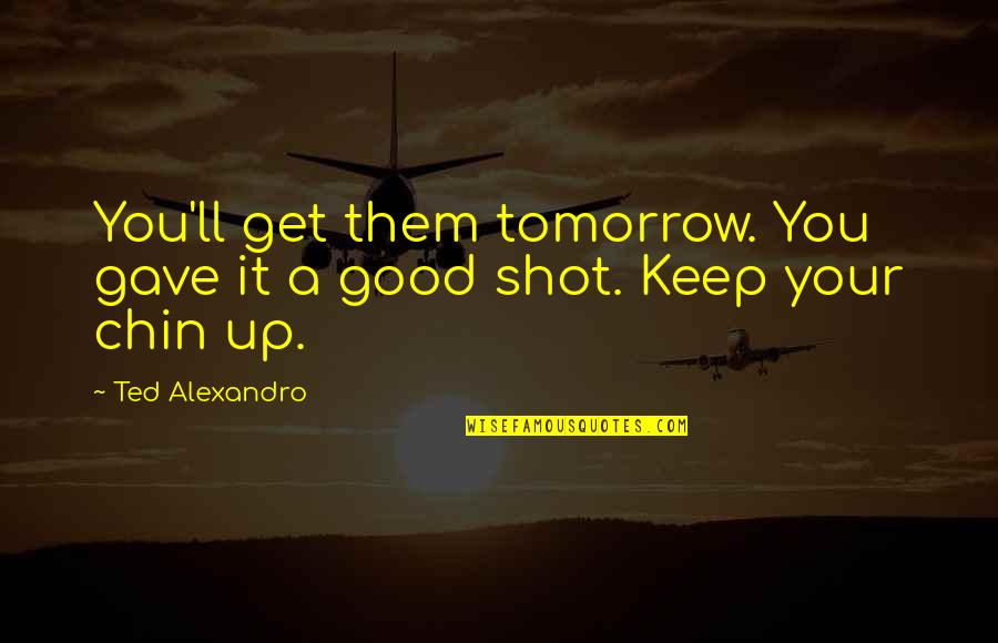Keep Your Chin Up Quotes By Ted Alexandro: You'll get them tomorrow. You gave it a