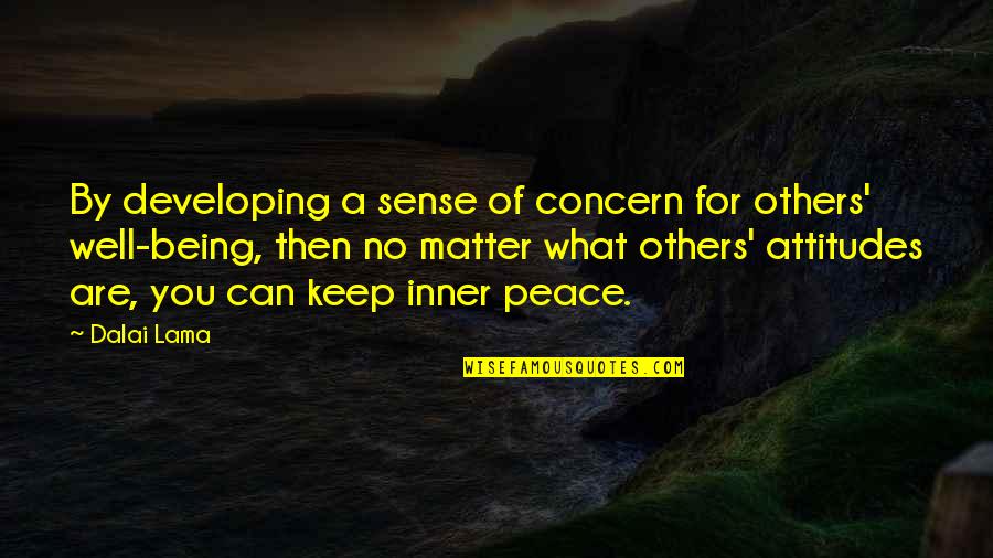 Keep Your Inner Peace Quotes By Dalai Lama: By developing a sense of concern for others'
