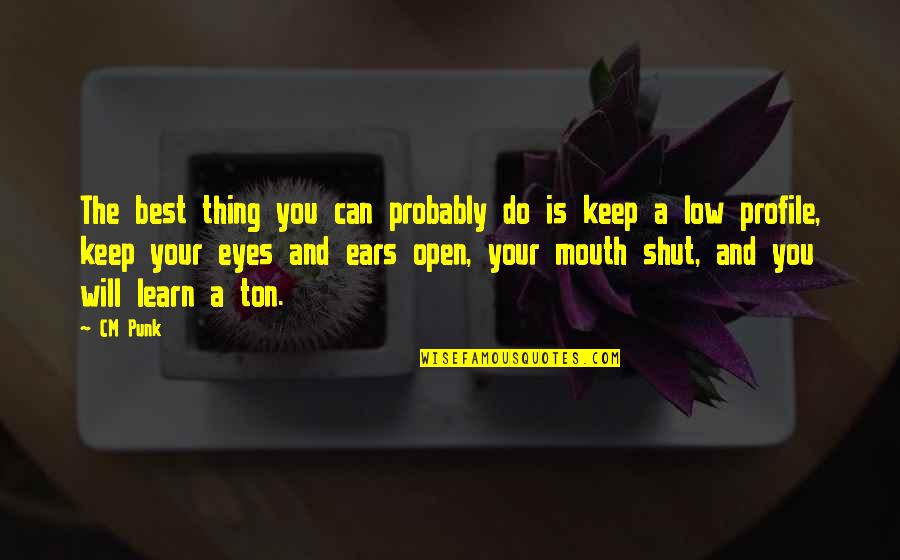 Keep Your Mouth Shut Quotes By CM Punk: The best thing you can probably do is Keep Your Mouth Shut Quotes By CM Punk: The best thing you can probably do is