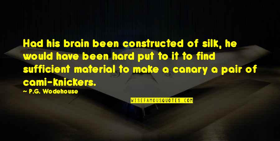 Keepeth His Garment Quotes By P.G. Wodehouse: Had his brain been constructed of silk, he Keepeth His Garment Quotes By P.G. Wodehouse: Had his brain been constructed of silk, he