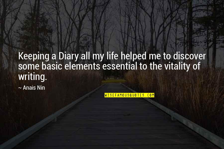 Keeping Diaries Quotes By Anais Nin: Keeping a Diary all my life helped me