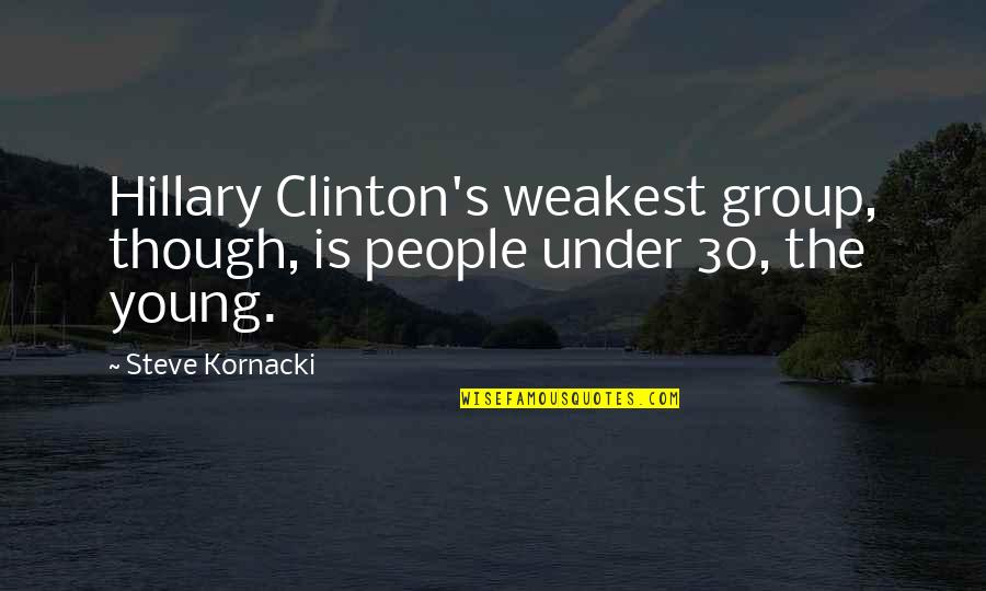 Keeping Family Strong Quotes By Steve Kornacki: Hillary Clinton's weakest group, though, is people under