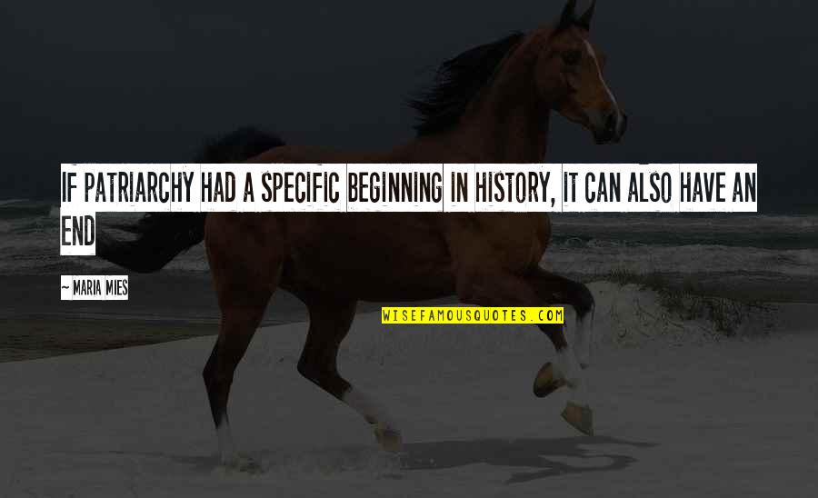 Keeping In Shape Quotes By Maria Mies: If patriarchy had a specific beginning in history,