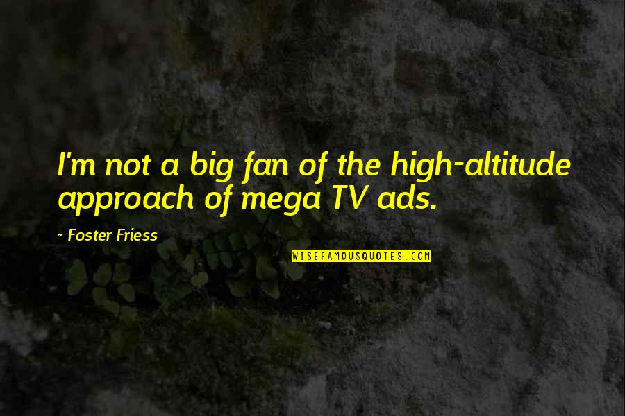 Keeping It Real Swag Quotes By Foster Friess: I'm not a big fan of the high-altitude