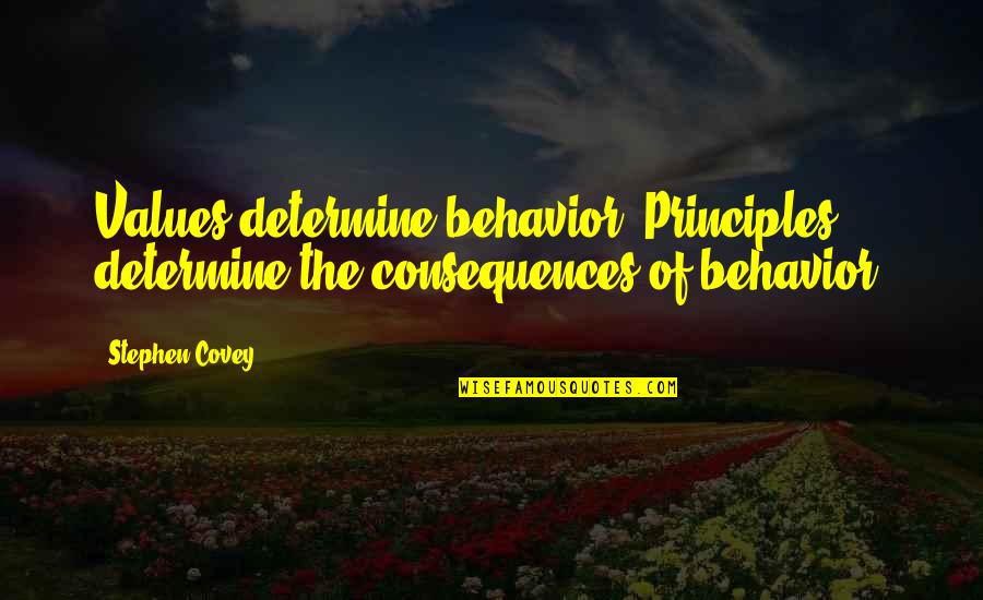 Keeping Someones Attention Quotes By Stephen Covey: Values determine behavior; Principles determine the consequences of