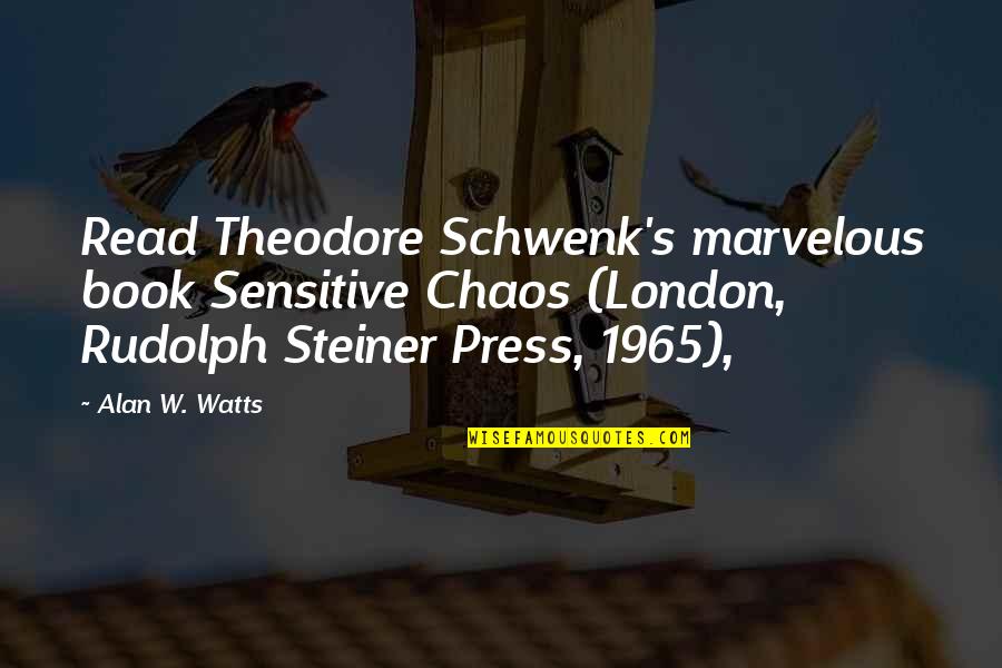 Keeping Spirits High Quotes By Alan W. Watts: Read Theodore Schwenk's marvelous book Sensitive Chaos (London,