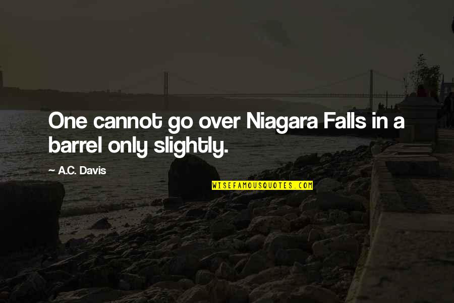 Keeping The Door Open Quotes By A.C. Davis: One cannot go over Niagara Falls in a