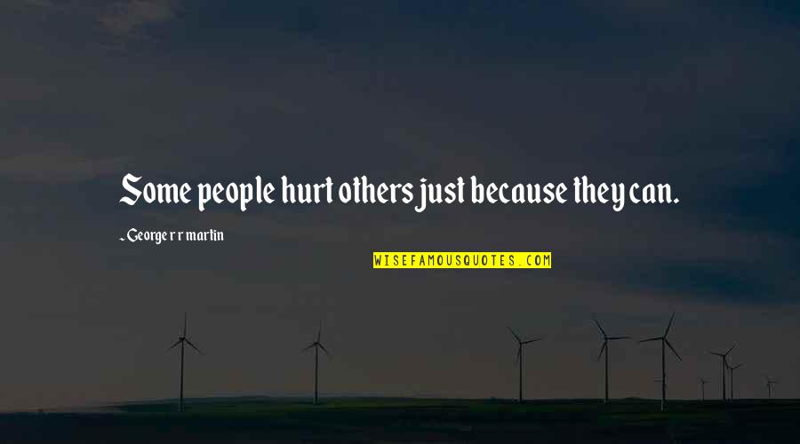 Kehidupan Quotes By George R R Martin: Some people hurt others just because they can.